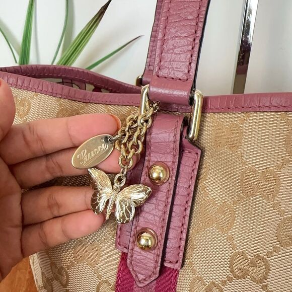 Pre-Owned Gucci Jolicoeur Tote GG Canvas Pink Beige - Picture 3 of 10